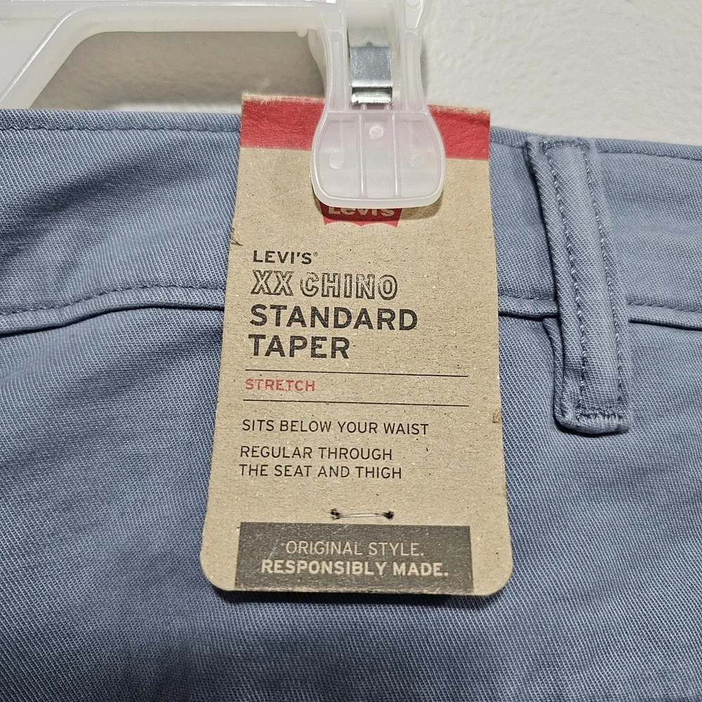 Levi's XX Chino Twill Pants Men's 50 X 29 Grey Preppy Standard Taper Stretch NWT